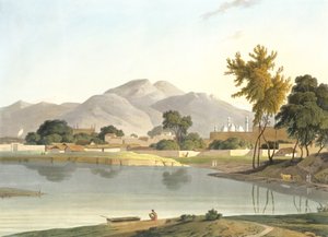 Kilátás Nijeibabadban, a Coaduwar Gaut közelében, Rohilcund, XIII. tábla az „Oriental Scenery” 6. részéből, pub. 1804 (akvatinta)